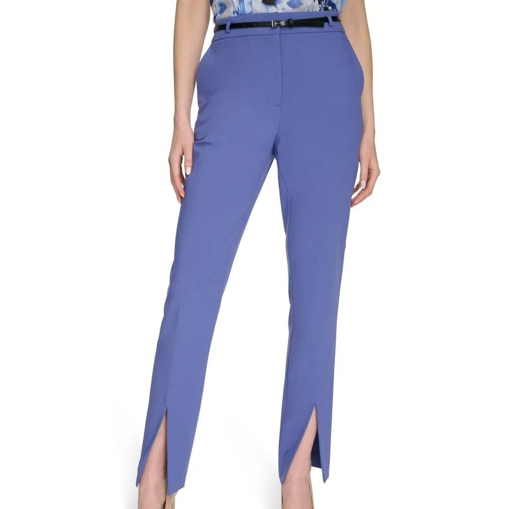 Calvin Klein Slim Fit Leg Lux Future Dusk Belt‎ Suit Pants Womens Size 8 NWT